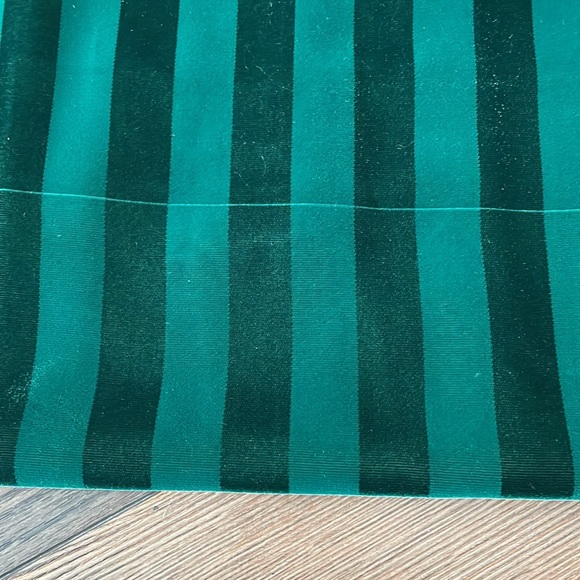 Vintage Green Velvet Striped Maxi Skirt - Picture 8 of 9